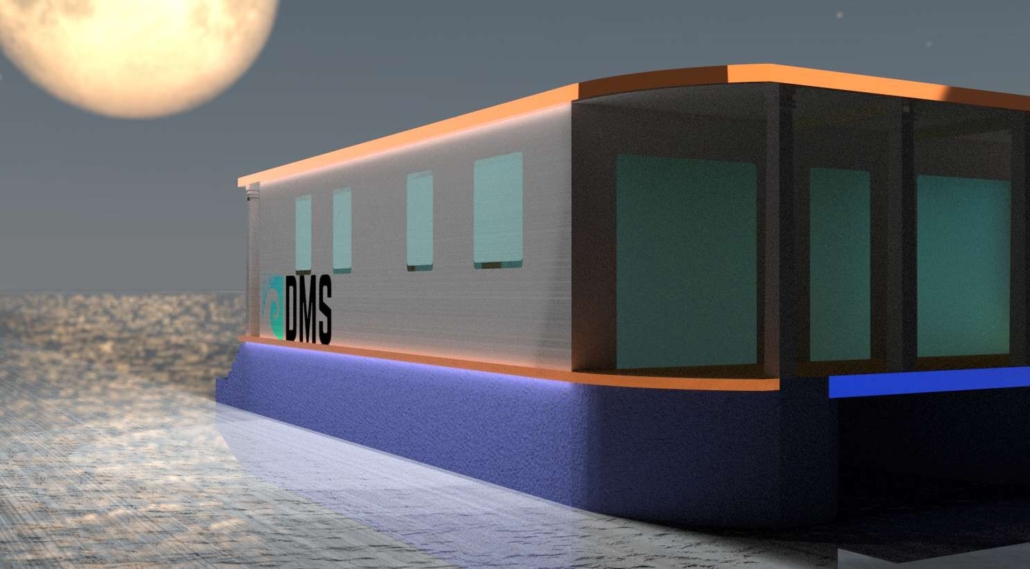 Caribbean Houseboat 3D Render