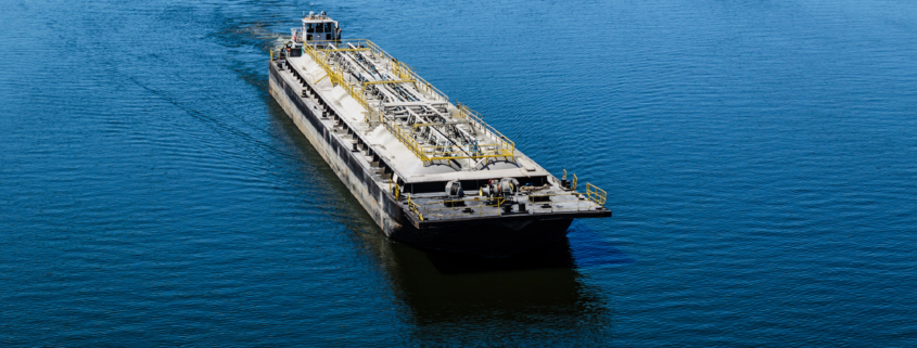 Large Oil Barge In A River