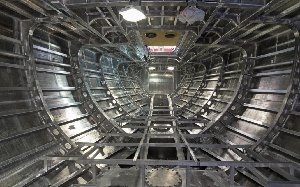 Aluminium Hull Of A Super Sailing Yacht Underconstruction