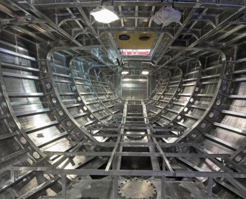 Aluminium Hull Of A Super Sailing Yacht Underconstruction